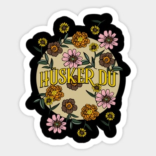 Husker Du Name Personalized Flower Retro Floral 80s 90s Name Style Sticker